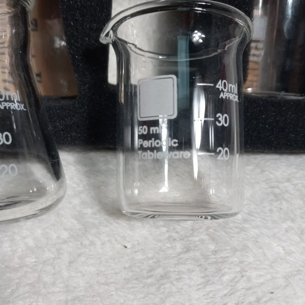 Think Geek Laboratory Shot Glasses Set of 4 Science Beaker Flask Mixology Clear